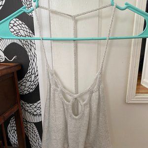 Joah Brown White Crop Top - 1 size